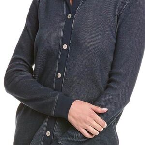 Goldie Lewinter L/A Waffle shirt, XS, Blue with White underlay look